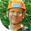 Colin Earle with climbing helmet
