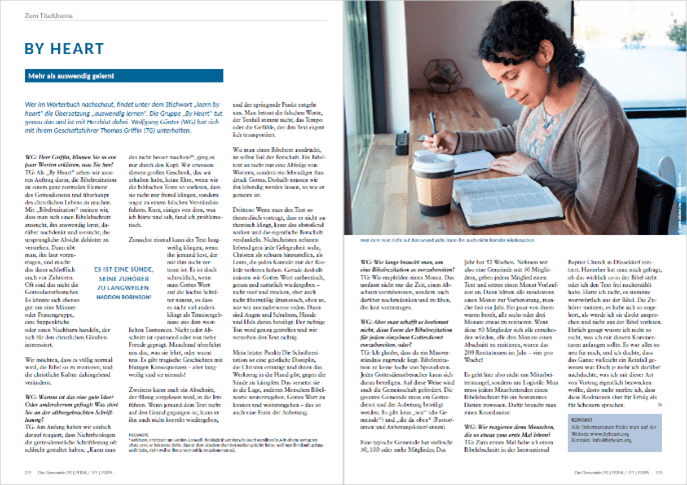 testo di un articolo di rivista su By Heart